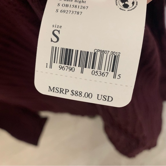 Free People Waffle Knit Thermal Split Back Cowl Neck Sweater - 079 - Picture 3 of 4